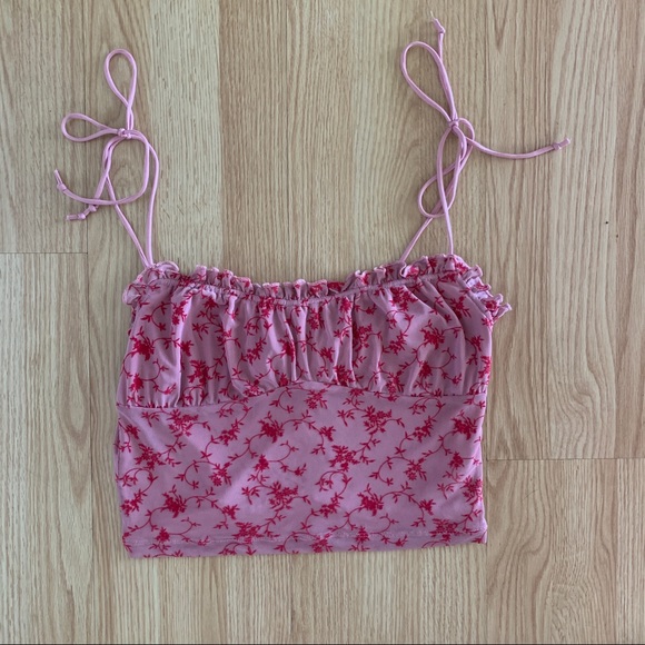 Motel Rocks Kalsi Top in Love Bloom Pink Flock - Picture 2 of 5